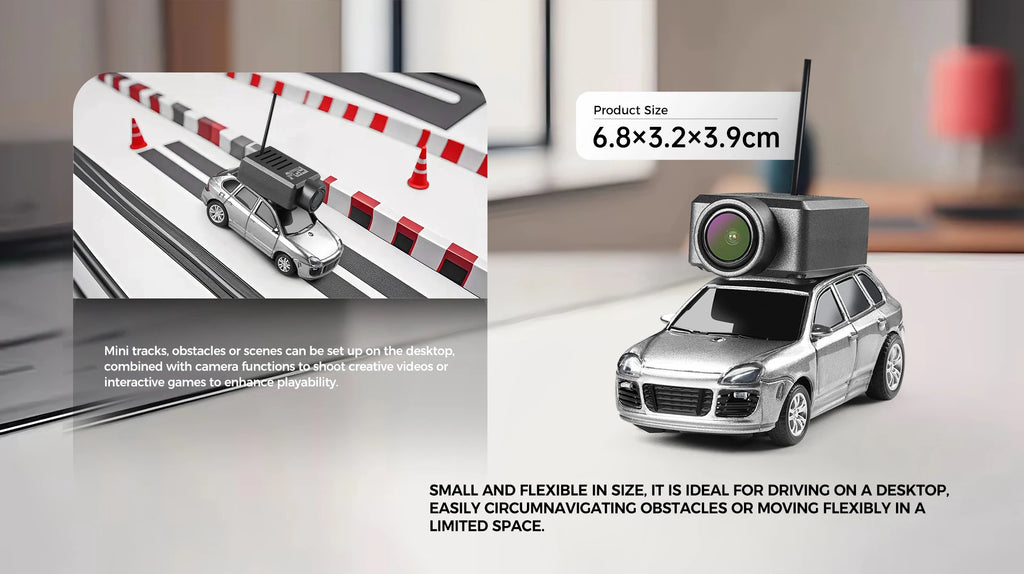 FPV RC automobilis su kamera – valdomas telefonu