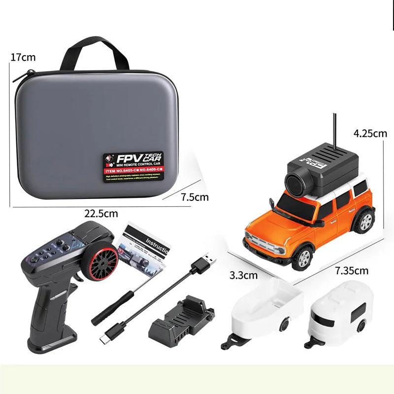 FPV RC automobilis su kamera – valdomas telefonu