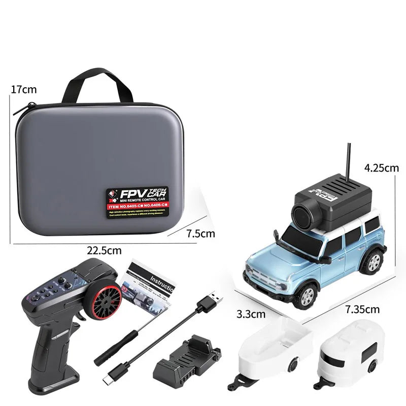 FPV RC automobilis su kamera – valdomas telefonu