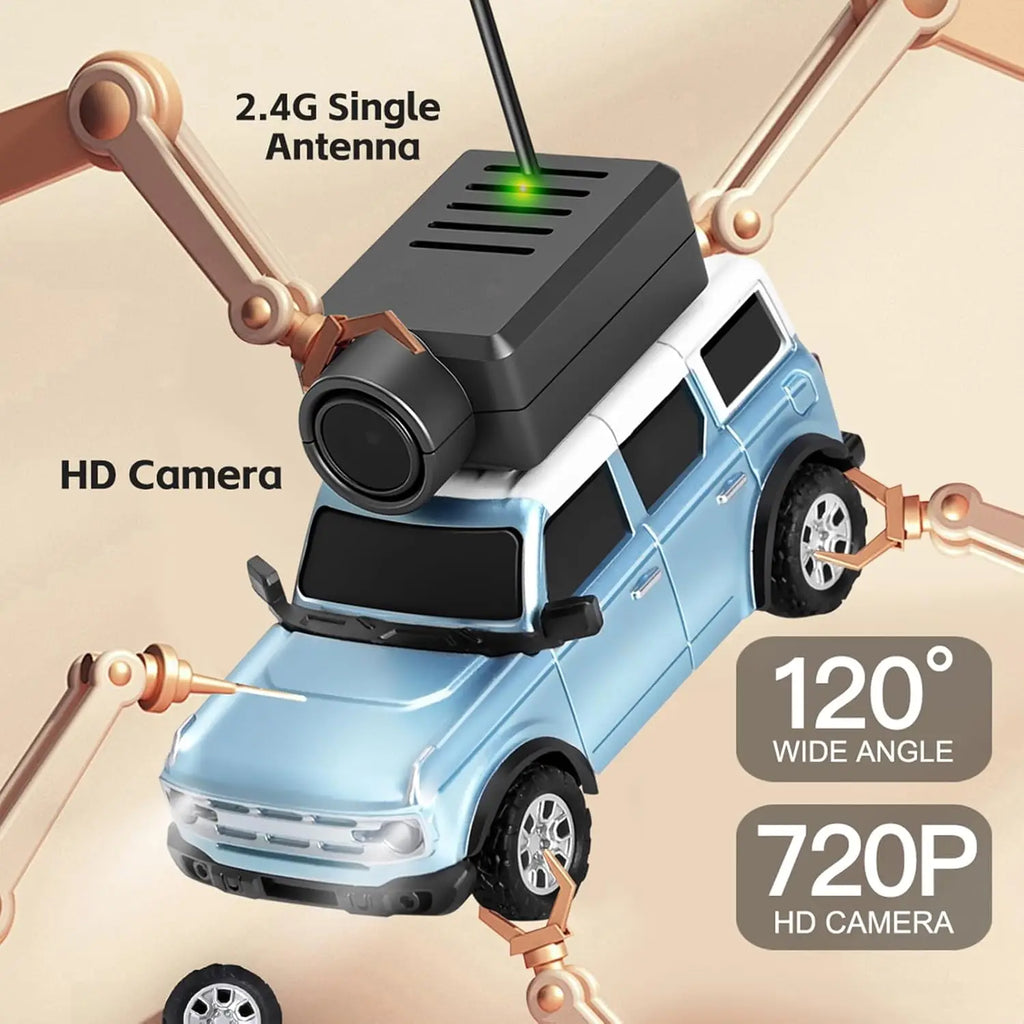 FPV RC automobilis su kamera – valdomas telefonu