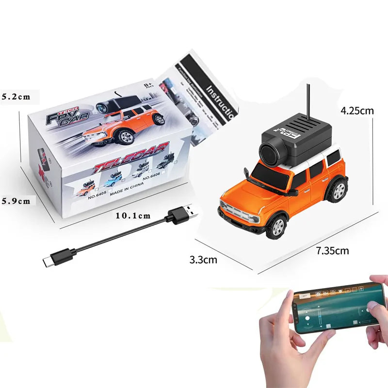 FPV RC automobilis su kamera – valdomas telefonu